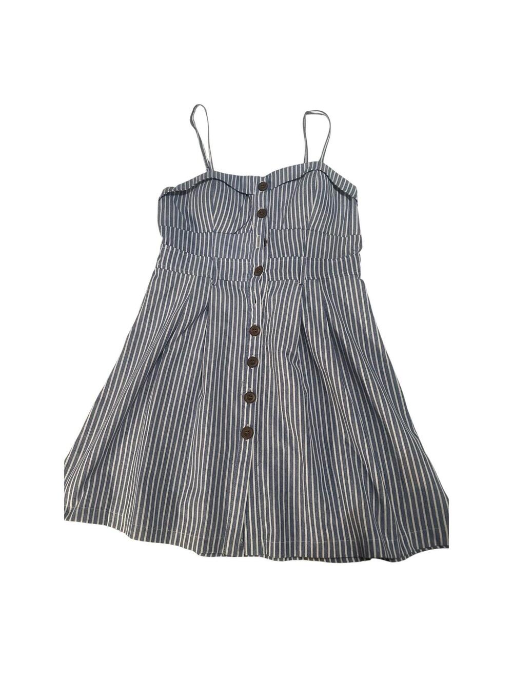 Womens Purple Snow White Striped Dress XL Navy Blue A-line Spring Dress Short